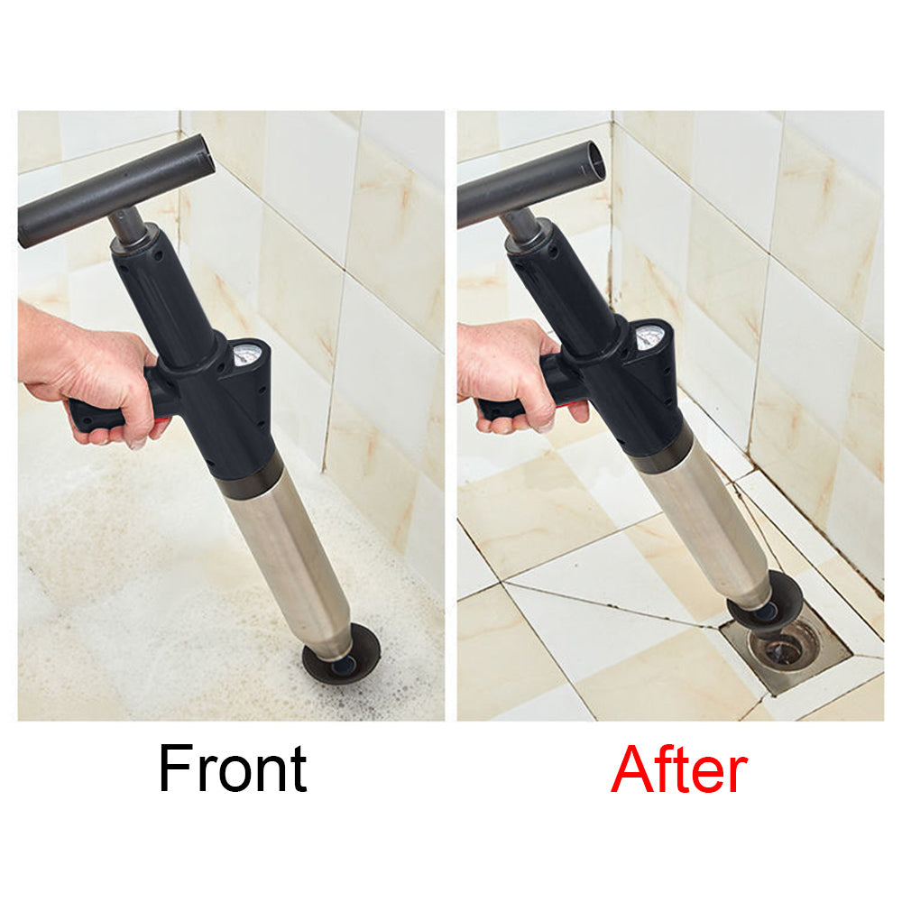 Powerful Air Drain Blaster for Unclogging Toilets and Drains - Manual High Pressure Plunger