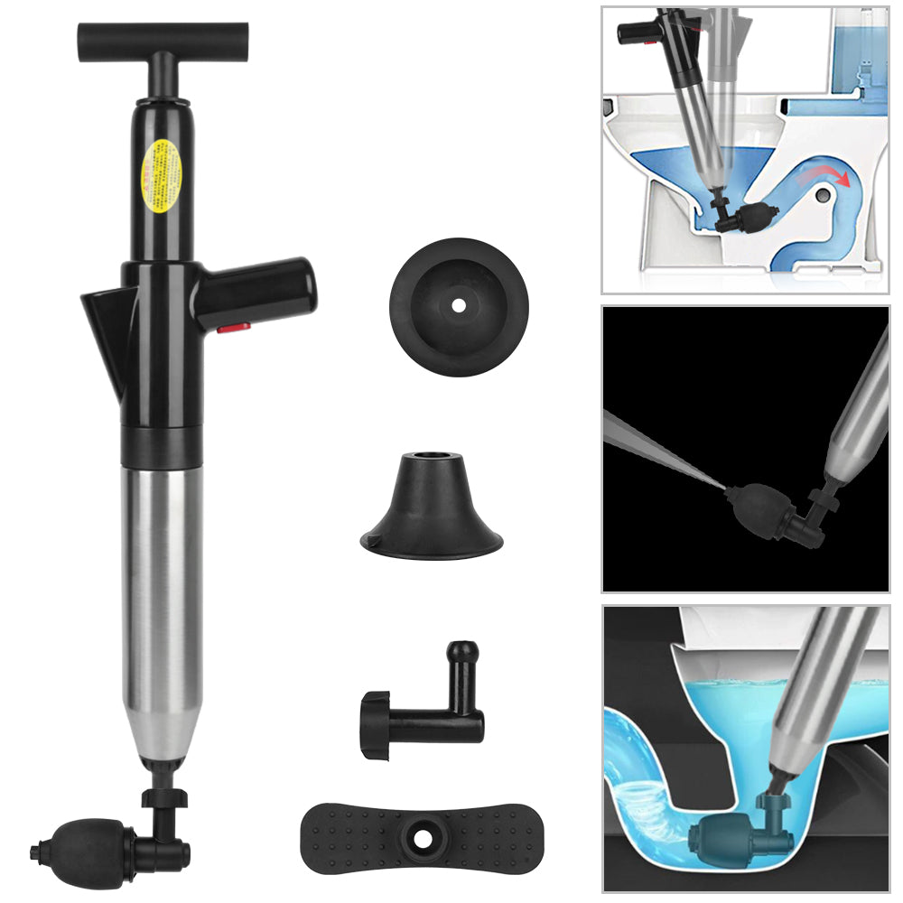 Powerful Air Drain Blaster for Unclogging Toilets and Drains - Manual High Pressure Plunger