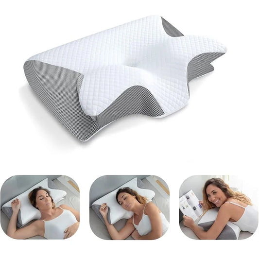 Ergonomic 2-in-1 Memory Foam Neck Support Pillow