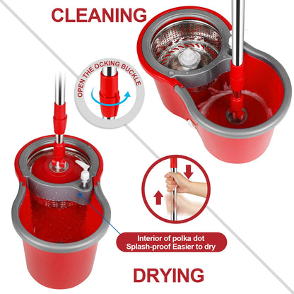 Effortless Spin Mop and Bucket Cleaning System | Fast & Hands-Free Floor Cleaning