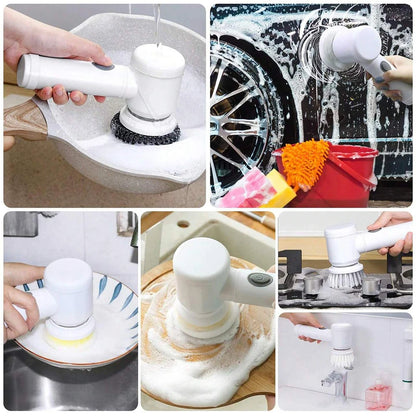 Electric Spin Scrubber with Multi-Head Attachments | Powerful Cleaning for Every Surface