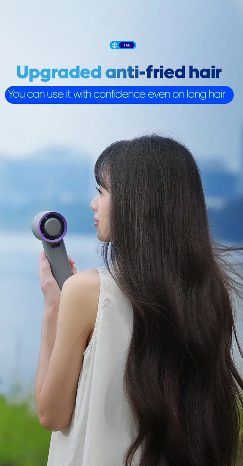 Turbo Handheld Fan with 100 Speeds & Ice-Cooling | Compact & Powerful Cooling Solution