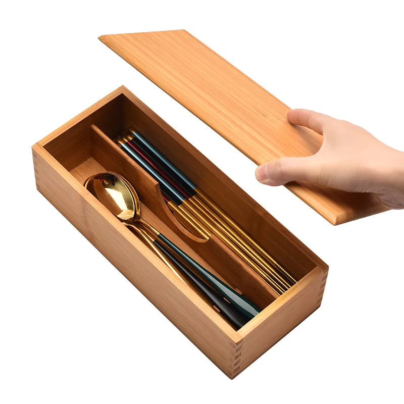 Eco-Friendly Adjustable Bamboo Drawer Organizer | Versatile Storage for Kitchen Utensils