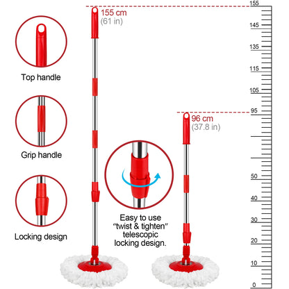 Effortless Spin Mop and Bucket Cleaning System | Fast & Hands-Free Floor Cleaning