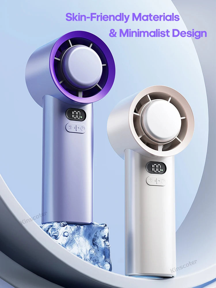 Turbo Handheld Fan with 100 Speeds & Ice-Cooling | Compact & Powerful Cooling Solution