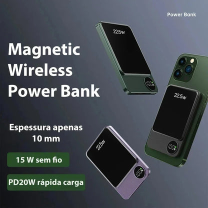 10,000mAh Magnetic Wireless Power Bank | Ultra-Fast Charging for MagSafe Devices