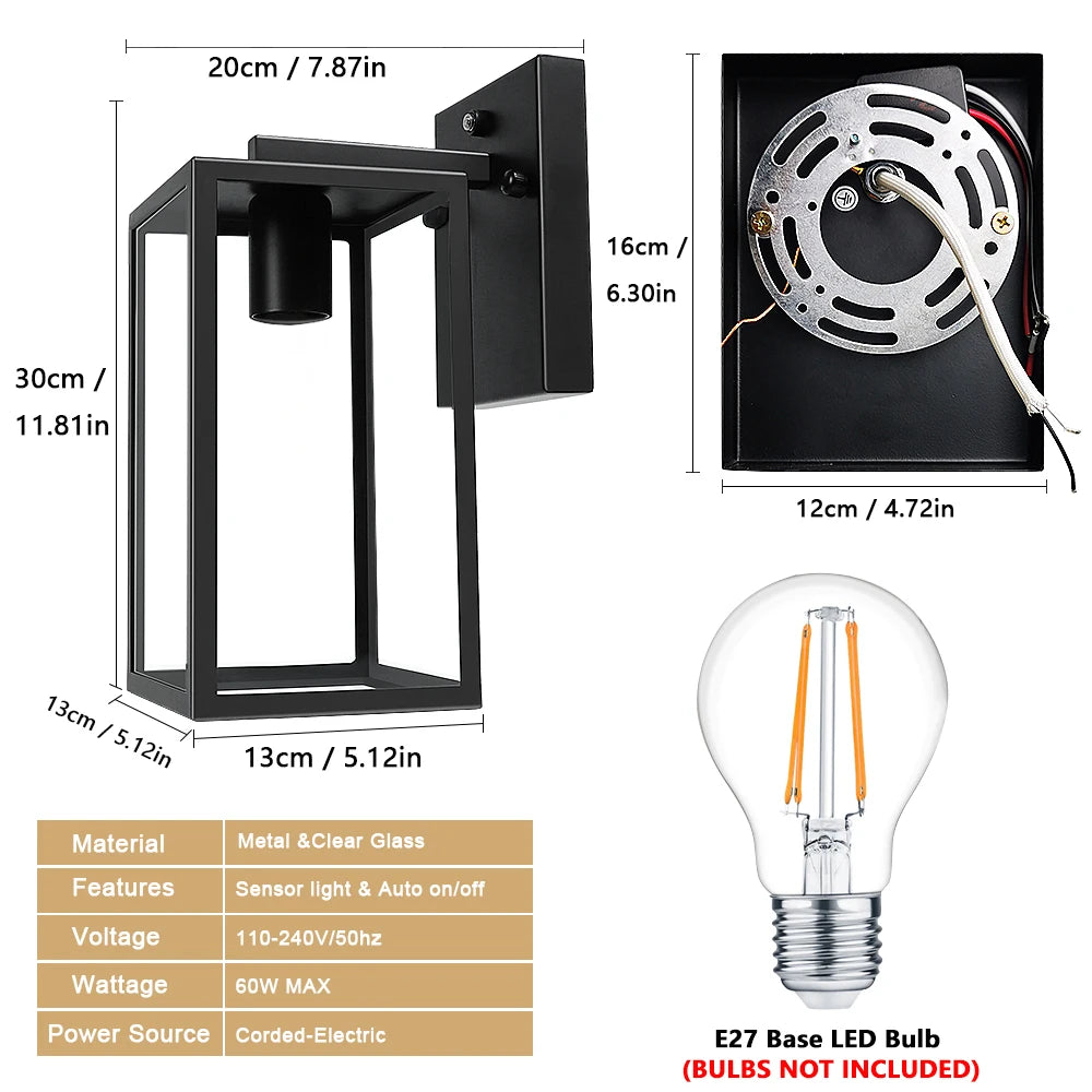 Automatic Dusk to Dawn Outdoor Wall Sconce | Smart Sensor-Controlled Lighting