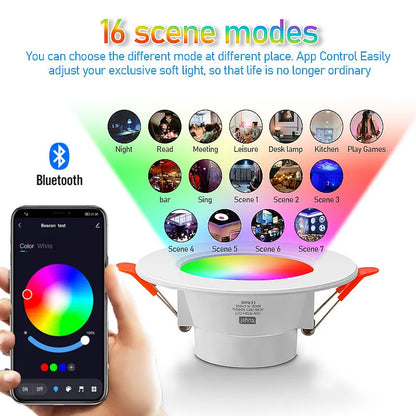 Voice-Controlled Dimmable RGB LED Downlight | Smart Recessed Lighting for Home