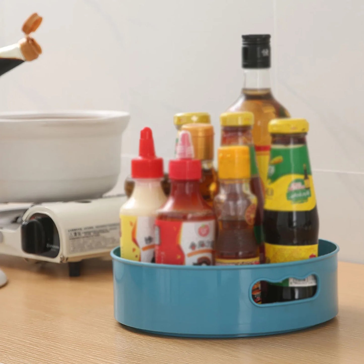 360° Rotating Kitchen Storage Turntable | Efficient Space Organizer