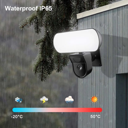 Smart 3MP WiFi Floodlight Security Camera | LED Lights & Remote Monitoring