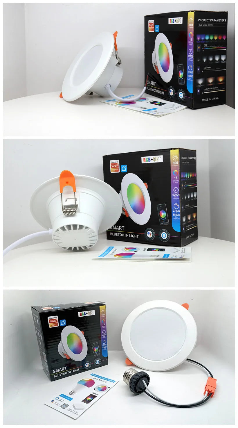 Voice-Controlled Dimmable RGB LED Downlight | Smart Recessed Lighting for Home