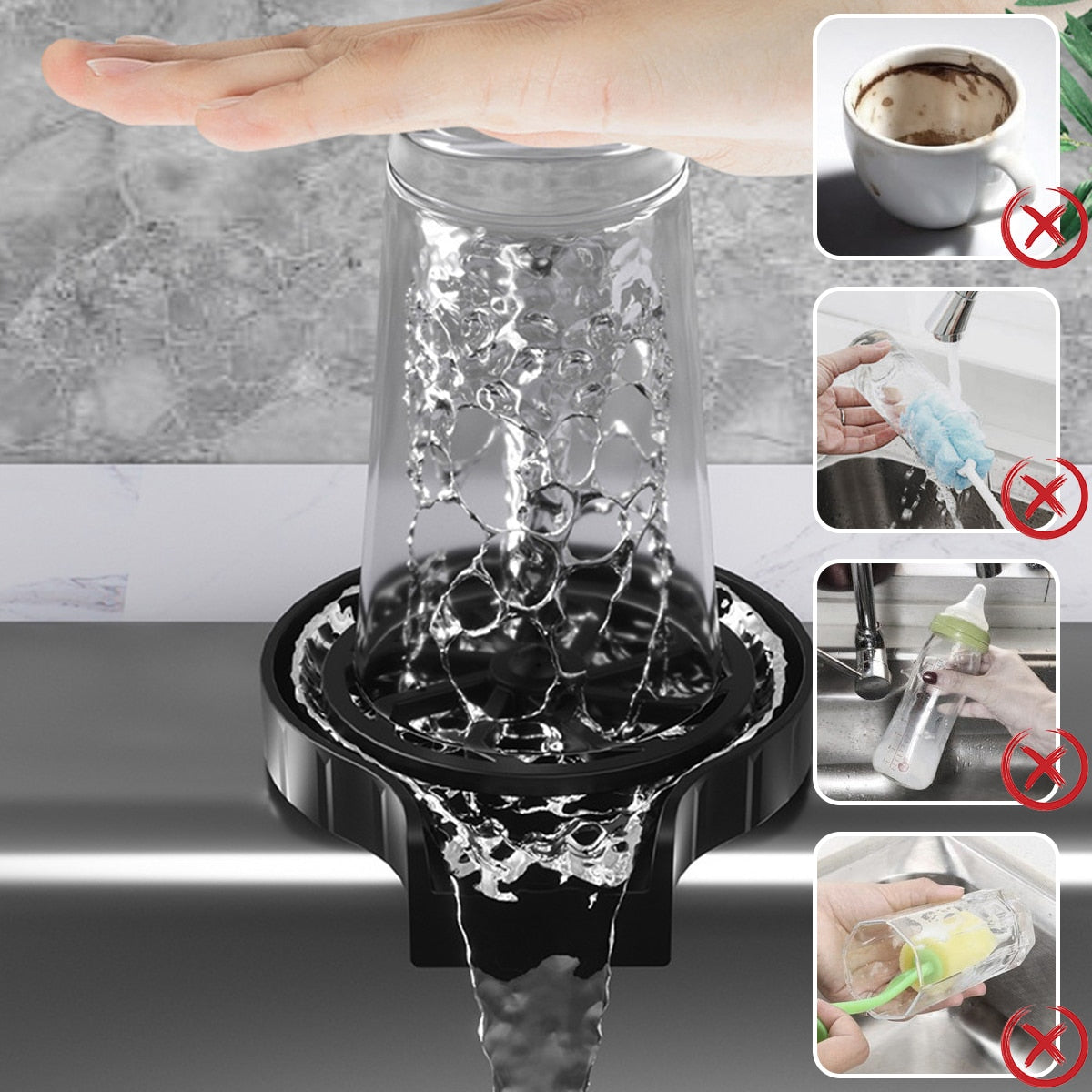 Automatic Self-Cleaning Cup Washer | Quick and Effective Kitchen Sanitation Tool