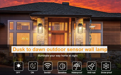 Automatic Dusk to Dawn Outdoor Wall Sconce | Smart Sensor-Controlled Lighting