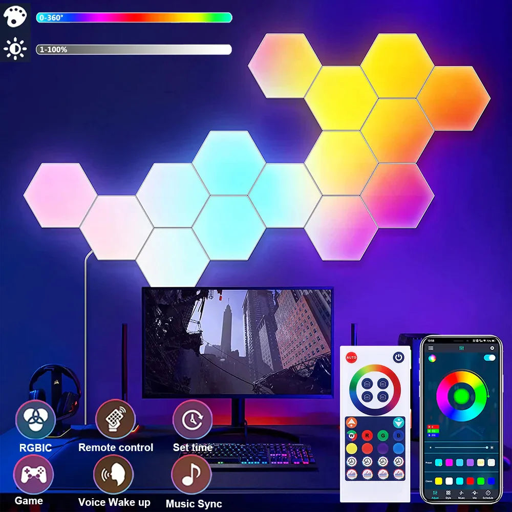 Hexagonal Smart LED Ambient Lights