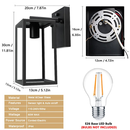 Automatic Dusk to Dawn Outdoor Wall Sconce | Smart Sensor-Controlled Lighting