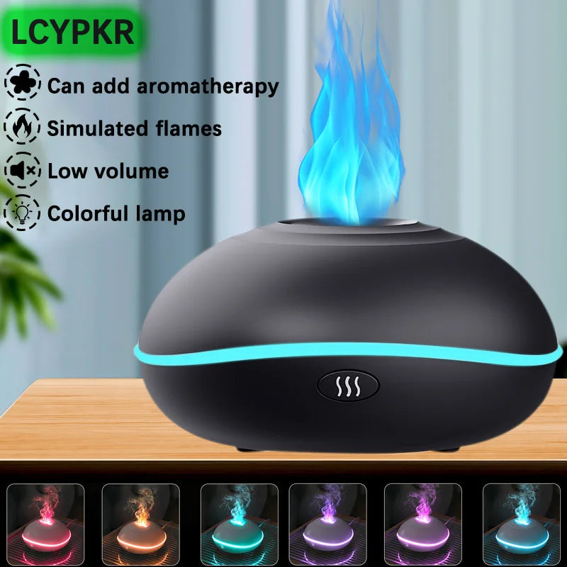 7-Color LED Aromatherapy Flame Humidifier | Ultrasonic Diffuser for Relaxation & Wellness