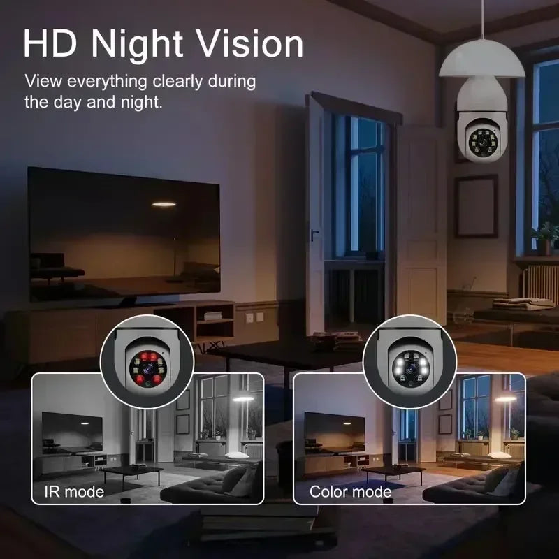 Smart Security Camera with 4X Zoom, AI Motion Detection, and Full Color Night Vision