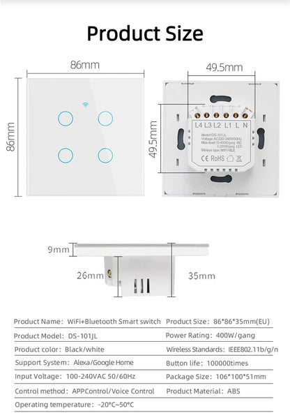 WiFi Smart Touch Light Switch