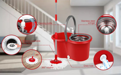 Effortless Spin Mop and Bucket Cleaning System | Fast & Hands-Free Floor Cleaning