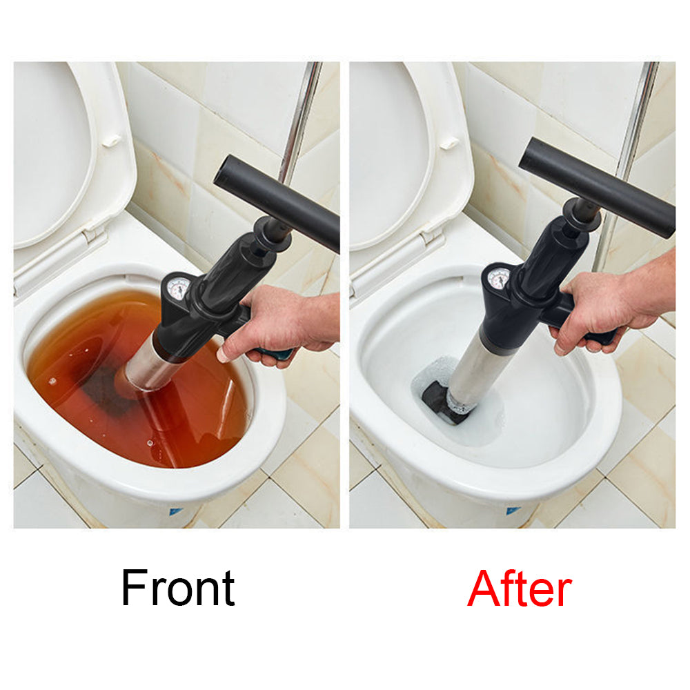 Powerful Air Drain Blaster for Unclogging Toilets and Drains - Manual High Pressure Plunger