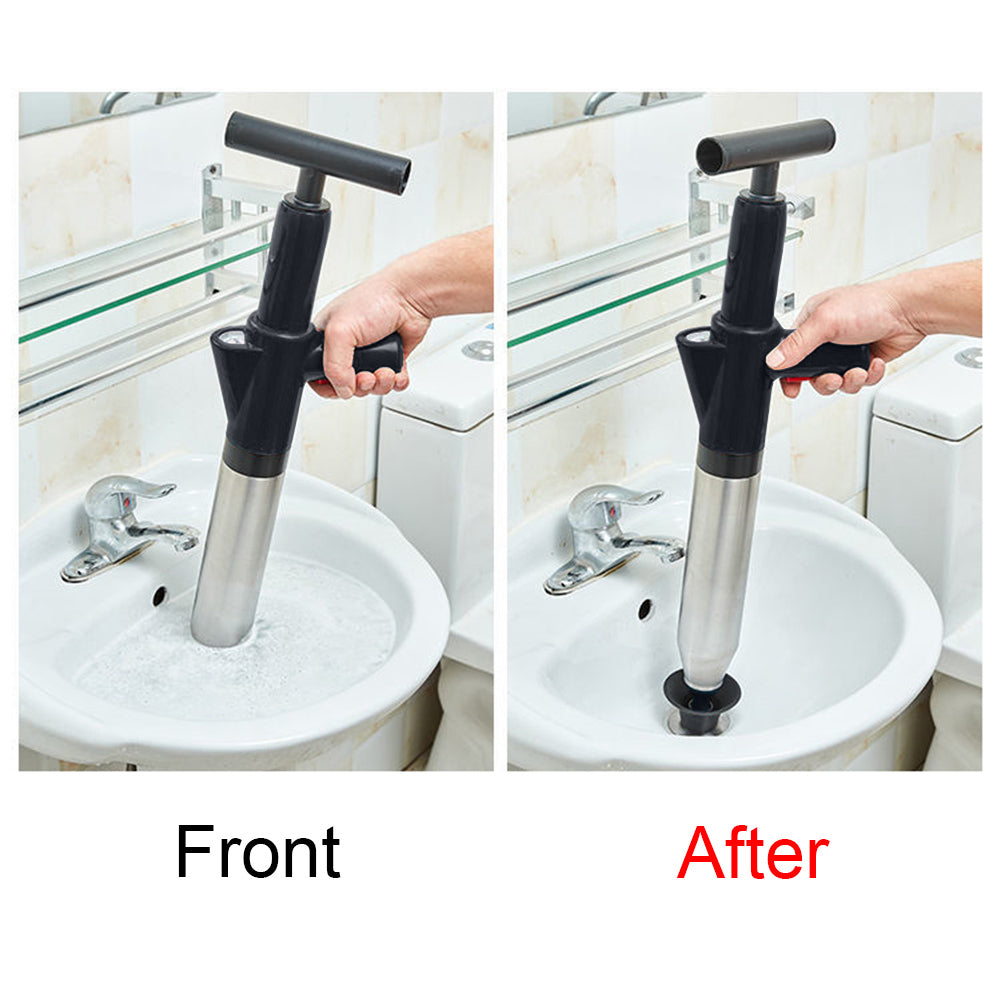 Powerful Air Drain Blaster for Unclogging Toilets and Drains - Manual High Pressure Plunger