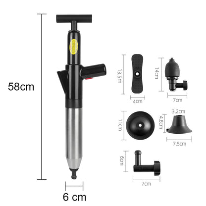 Powerful Air Drain Blaster for Unclogging Toilets and Drains - Manual High Pressure Plunger